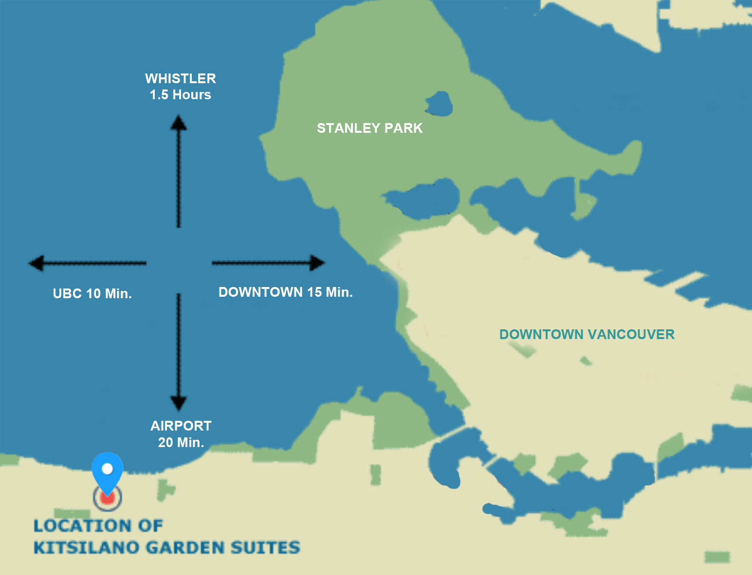 from kits garden suites - map